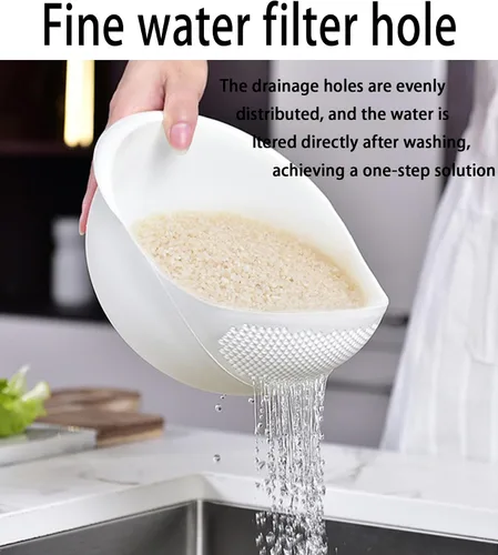 Miniatura 3 de Colador de arroz 2 en 1, cesta de filtro de limpieza de verduras y frutas, 2 piezas resistentes y fáciles de usar accesorios de herramientas de Azul