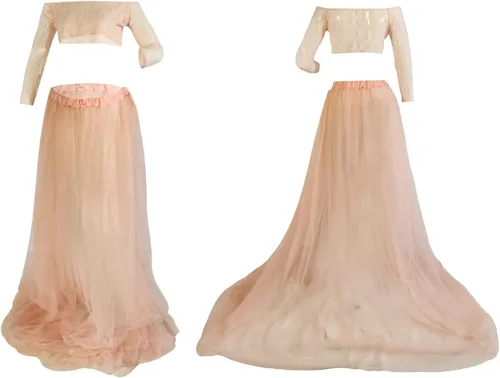 Miniatura 6 de Vestido de maternidad de encaje floral con hombros descubiertos, vestido de fotografía elegante de embarazo para uso diario, sesión de fotos de baby