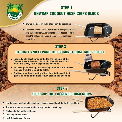 Miniatura 3 de MODELLOR Premium súper lavado, limpio, chips de coco, rinde 2 pies cúbicos de chips sueltos. Sustrato para reptiles, orgánico, absorbe olores