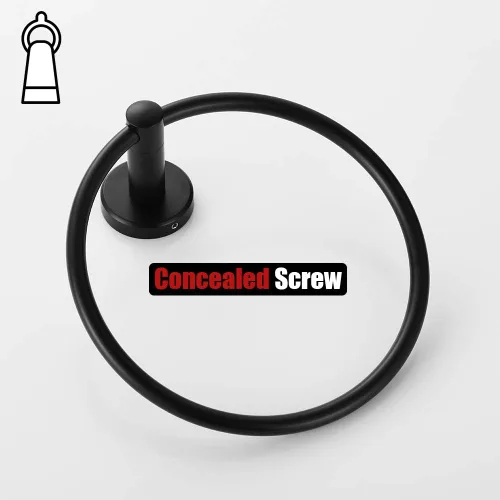 Miniatura 6 de JQK Toallero negro, soporte para toalla de mano de acero inoxidable 304 negro mate para baño, montaje en pared, TR130-PB