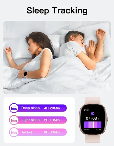 Miniatura 6 de Fitness Trackers for Men Women with Bluetooth Call 24/7 Heart Rate & Blood Oxygen Monitor Sleep Tracker, Steps/Calories Counter Rosa