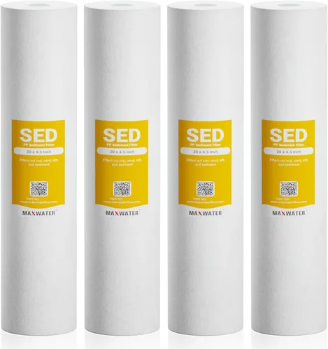 Miniatura 8 de Max Water Filtro de sedimentos de 1 micrón de 20 x 4.5 pulgadas, cartucho de repuesto para sistema de filtración de agua de 20 pulgadas para toda