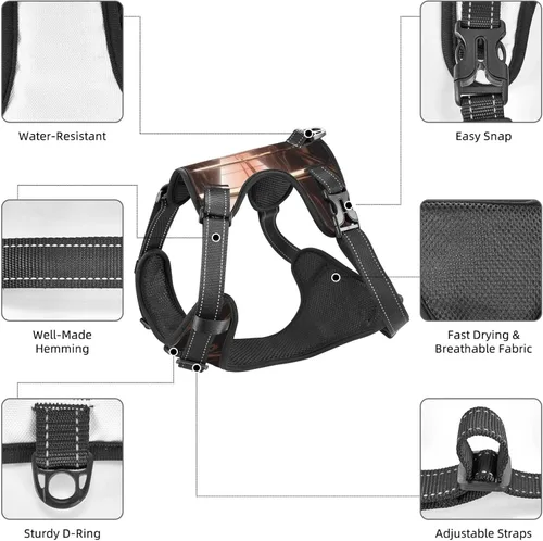 Miniatura 6 de Ray tracing Reflection Dog Harness – No Pull Pet Vest with Reflective Straps and Quick Release Buckles – Breathable Oxford Fabric, Adjustable