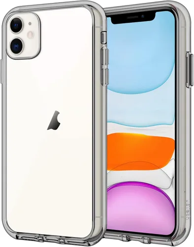 JETech - Funda para iPhone 11 6.1 pulgadas, cubierta antiarañazos y a prueba de golpes, parte trasera transparente sin amarillamiento (gris)