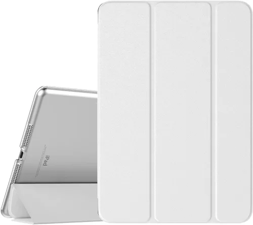 TiMOVO Funda inteligente delgada para iPad 10.2 para iPads de 9ª/8ª/7ª generación, funda protectora translúcida de PC dura con soporte, color blanco