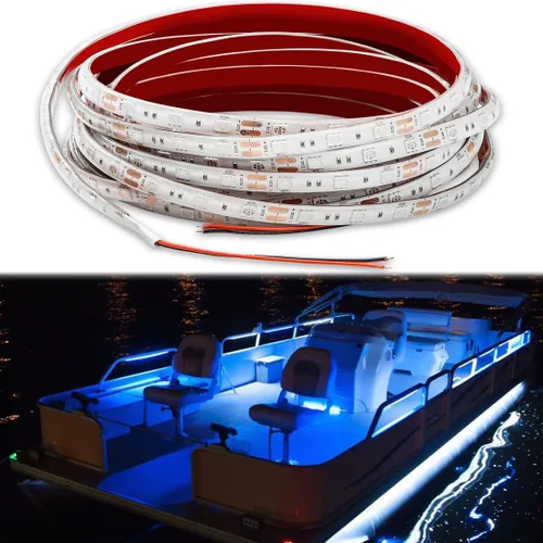 Seaponer luz de pontón para barco, tira LED marina para barco Duck Jon Bass, velero, kayak, iluminación flexible, luz de cubierta, iluminación