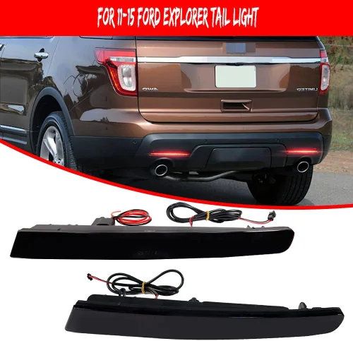 Miniatura 2 de luces LED de reflector de parachoques completas con lente ahumada Compatible con Ford Explorer 2011 2012 2013 2014 2015 - Funcionan como luces