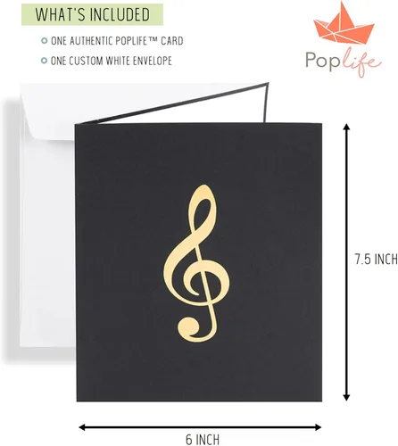 Miniatura 8 de PopLife Tarjeta desplegable 3D de piano de cola para todas las ocasiones: feliz cumpleaños, graduación, día del padre, día de la madre