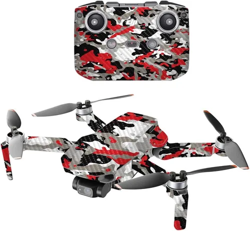 Miniatura 8 de Mighty Skins Fibra de carbono compatible con DJI Mini 2 Dron portátil – Camuflaje verde Acabado de fibra de carbono texturizado protector, Verde