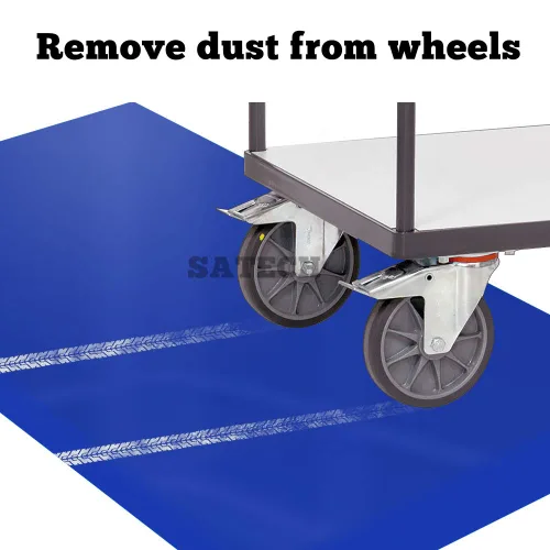 Miniatura 5 de SATECH Alfombrilla adhesiva/pegajosa/adhesiva de 18 x 36 pulgadas azul (caja de 4 alfombrillas, 30 hojas cada una) para salas blancas, laboratorios