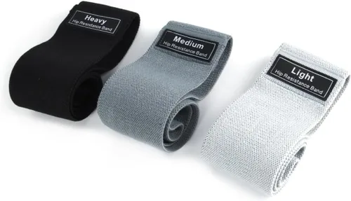 Edemsport - Juego de 3 bandas de resistencia de tela para glúteos y piernas, antideslizantes, duraderas, 3 niveles, para entrenamiento en casa,