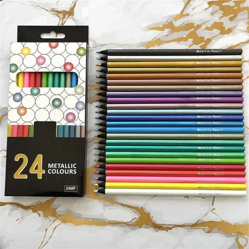 Miniatura 2 de Lápices de colores, 24 colores pintados a mano, lápices de dibujo, lápices de bocetos para manualidades, pintura, bocetos, diseño, álbumes