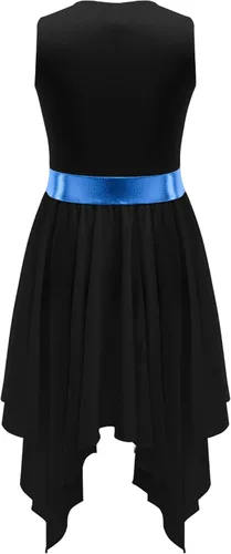 Miniatura 22 de CHICTRY Vestido de baile lírico sin mangas asimétrico para niñas, disfraz de adoración litúrgica contemporánea