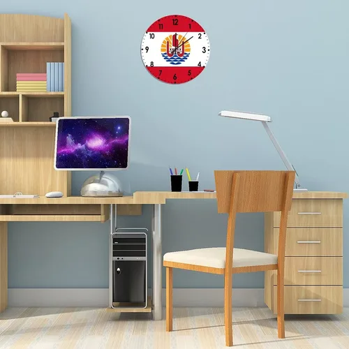 Miniatura 267 de Cheyan Reloj de pared con bandera de Canadá de 12 pulgadas, silencioso, sin tictac, de PVC, funciona con pilas, reloj redondo decorativo, regalo