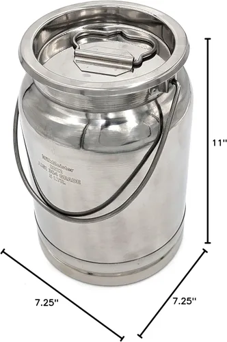Miniatura 5 de The Dairy Shoppe Lata de leche de acero inoxidable Totes (5 litros)