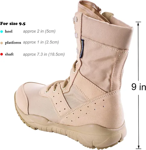 Miniatura 2 de WWOODTOMLINSON Mens LD Lightweight Combat Boots MicrofiberSuede Leather Military Tactical Boots