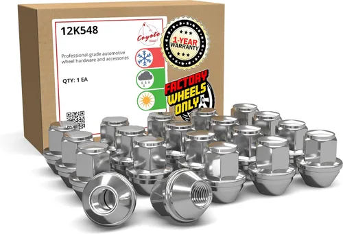 Miniatura 12 de Wheel Accessories Parts 24 tuercas de llanta estilo OEM M14x1.5 14x1.5 rosca OEM de 1.77 pulgadas de largo cromadas 7/8 pulgadas 0.866 in Cromo