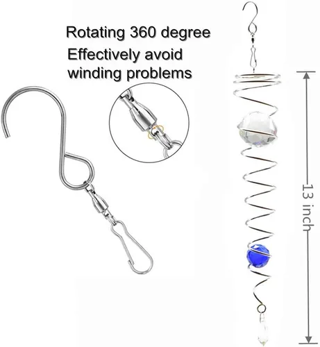 Miniatura 3 de Bola de observación en espiral, estabilizador giratorio de viento, bola antiestrés para decoración de interiores y exteriores, bola de vidrio de Azul