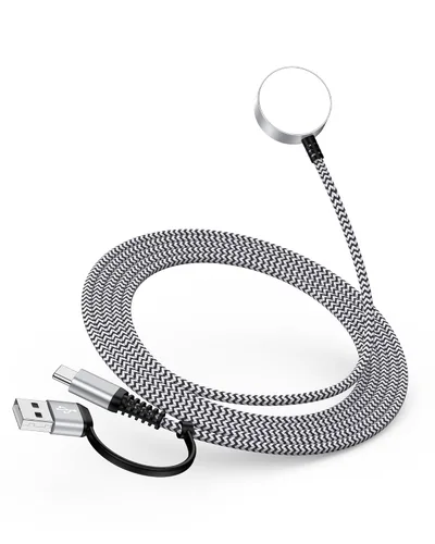 Cargador para Samsung Galaxy Watch 8, [USB A/C de doble puerto] Cable de carga rápida compatible con Galaxy Watch 8/8 Classic/7/6/6 Classic/5/5