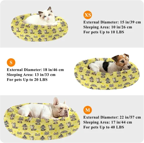 Miniatura 6 de Pet Dog Bed Donut Cuddler Fluffy Cat Pillow Bed for Medium Size Pets Sleeping XS Cute Wolves