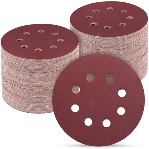 Miniatura 9 de 165 piezas, discos de lija de 5 pulgadas redondos, papel de lija de gancho y bucle para lijadora orbital aleatoria, grano 40 60 80 120 150 240 320