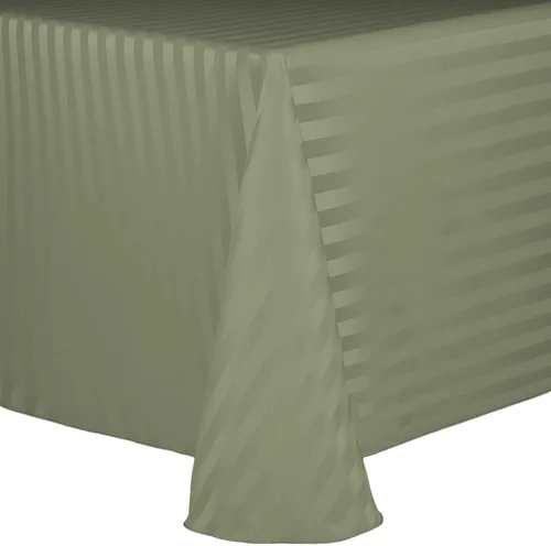 Miniatura 42 de Ultimate Textile Mantel ovalado de rayas satinadas (70.0 x 104.2 in), color gris plateado