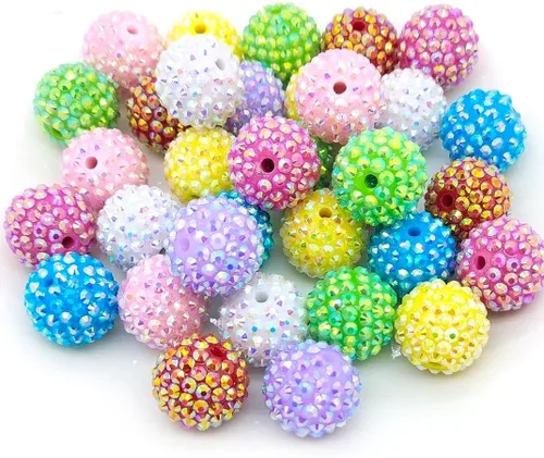 Miniatura 6 de Cuentas de diamantes de imitación de colores de 0.78 pulgadas, 0.63 pulgadas, 0.55 pulgadas, 0.394 pulgadas, 0.394 pulgadas, 0.394 pulgadas, 0.394