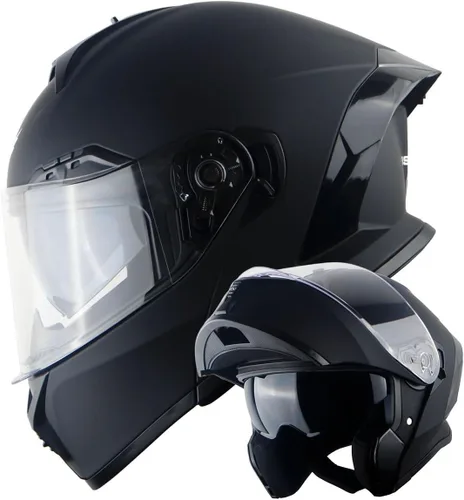 Miniatura 17 de 1Storm Nuevo Casco Modular de Motocicleta con Visera Dual, Protección Solar Completa y Luz Trasera LED Recargable: LED-X90 Flecha Azul