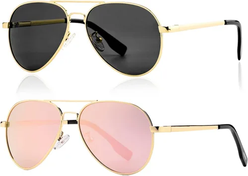 Miniatura 15 de Gafas de sol polarizadas de aviador pequeñas para niñas y niños de 4 a 16 años