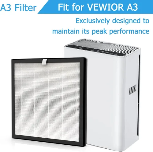 Miniatura 2 de Filtro de repuesto HEPA A3 H13, compatible con purificador de aire VEWIOR A3, paquete de 2