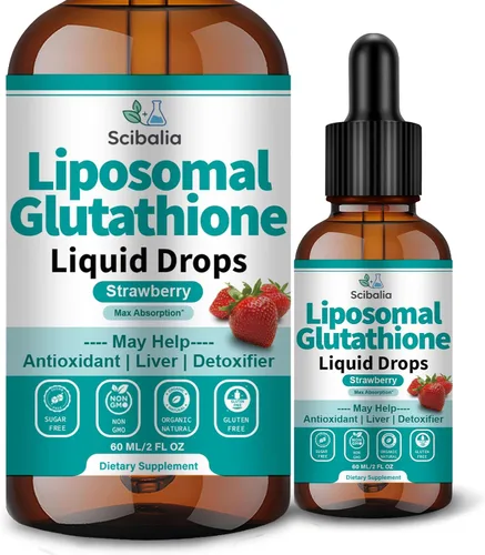 Suplemento de glutatión liposomal, gotas líquidas, 5 en 1, L-glutatión ultra fuerte, 1750 mg con cardo mariano vitamina C NAC ácido alfa lipoico