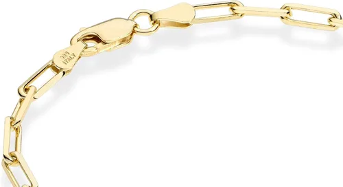 Miniatura 3 de Miabella Solid 18K Gold Over Sterling Silver Italian 3mm Paperclip Link Chain Bracelet for Women Men, Made in Italy