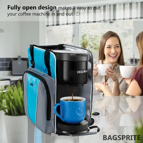 Miniatura 6 de BAGSPRITE - Bolsa de viaje para cafetera Keurig K-Express, estuche porta-cafetera K-Iced de servicio único con múltiples bolsillos para cápsulas