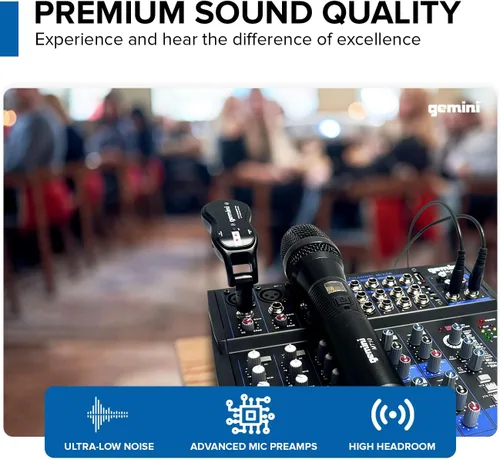 Miniatura 3 de Gemini - Mezclador de audio Bluetooth de 12 canales con multi-FX, reproducción USB, ecualizador y alimentación fantasma, mezclador compacto
