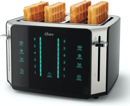 Miniatura 6 de Oster Tostadora de 2 rebanadas con tecnología Easy Touch y temporizador digital de cuenta atrás, acero inoxidable