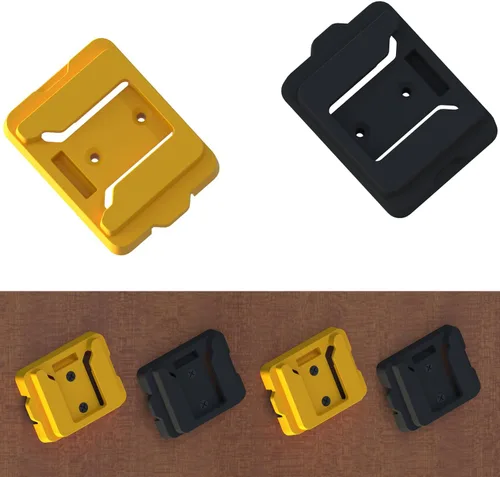 Miniatura 5 de Soportes de batería Gijok para montar en base Dewalt 20V/60V - Compatible con baterías DCB200, DCB203, DCB205, DCB206 (Amarillo, paquete de 5)