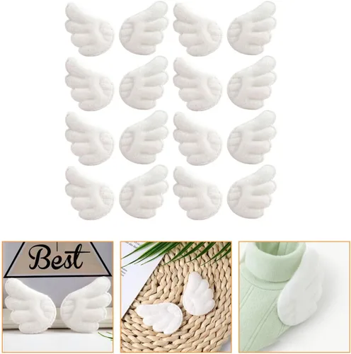Miniatura 5 de Angel Wings Embroidered Sewing Patches White Fabric Appliques DIY Clothing Accessories for Socks Hats and Apparel, 15 Pairs Pack