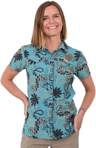 Club Ride Camiseta Bandara para mujer, ligera y transpirable, manga corta con botones para ciclistas