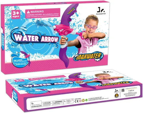 Miniatura 7 de SainSmart Jr. Pistola de agua para niños, juguete de arco con gafas de natación, juegos de lanzador súper remojador, actividad de verano al aire