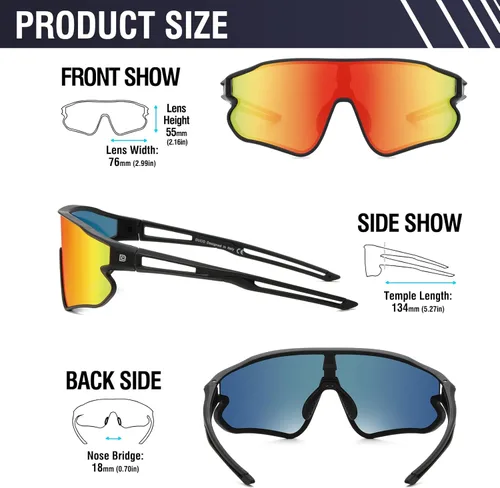 Miniatura 3 de DUCO Gafas de sol polarizadas deportivas para hombres y mujeres, gafas de sol para correr, pesca, ciclismo, béisbol, protección UV400, DC0023