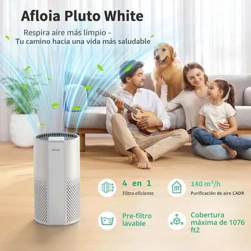 Miniatura 2 de Afloia Purificador de aire para el hogar, filtro lavable 4 en 1 para alergias, cubre hasta 1076 pies cuadrados, funcionamiento silencioso, apagado