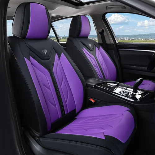 Miniatura 23 de Coverado Fundas de Asiento Delantero para Automóvil, 2 Piezas Fundas de Asiento de Cuero para Automóviles, Protector de Asiento de Automóvil Solo