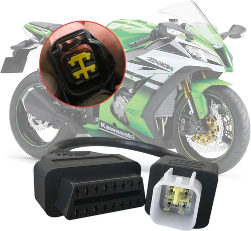 Miniatura 7 de Adaptador de cable de diagnóstico OBD2 para Kawasaki motocicleta 4 pines, compatible con Kawasaki Z250 Z650 Z1000 ER6N EX650F Ninja400 Moto ECU