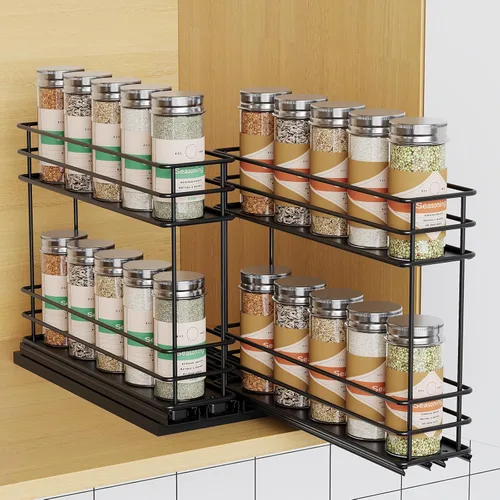 Miniatura 13 de Mystozer Organizador de especias extraíble para gabinete, estante de especias deslizante, organizador de gabinete de especias fácil de instalar, 2.5