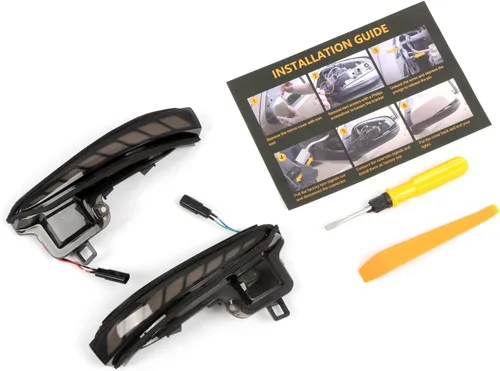 Miniatura 3 de HIGH FLYING Espejos laterales LED para automóvil, indicador de luces intermitentes dinámicas secuenciales, 2 unidades/par para Toyota Tacoma Ahumado
