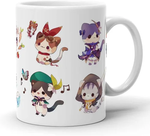 Miniatura 3 de Tazas de café Genshin Tea Estético Cumpleaños Impacto Tazas Kitty Colección Viaje Cerámica 11 Oz O 15 Oz Taza de Café Regalos para Amigo, Familia