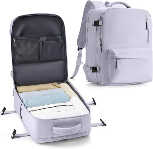 Miniatura 21 de VECAVE Mochila de mano para mujer, mochila de viaje grande aprobada por vuelo, impermeable de 14 pulgadas, mochila para laptop de negocios, mochila