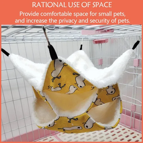 Miniatura 2 de LEFTSTARER Hamaca planeadora de azúcar de triple capa, hamaca pequeña para mascotas, accesorios de jaula de planeador de azúcar, ropa de cama