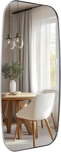 Miniatura 55 de ANDY STAR - Espejos ovalados negros para baño, espejo grande de 24x36 pulgadas con marco de metal negro mate oblongo para pared, espejo moderno