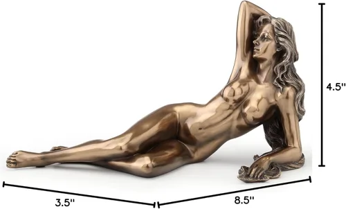 Miniatura 6 de Veronese Design 8 5/8 pulgadas desnuda femenina acostada escultura de la pose final frío del bronce de la resina del molde